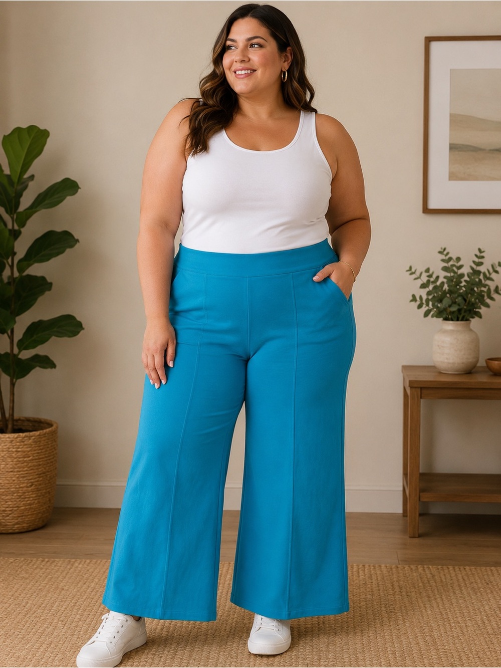 Boot Flare Dear Scarlett Pants in Bright Teal